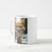 不機嫌な猫の朝のコーヒー コーヒーマグカップ (正面左)