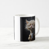 不機嫌な猫の朝のコーヒー コーヒーマグカップ (正面右)