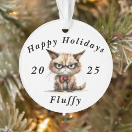 不機嫌な猫の皮肉なハッピーホリデークリスマス オーナメント