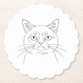 不機嫌な猫の紙コースター ペーパーコースター (正面)