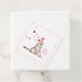 不機嫌な猫の誕生日パーティーメッセージカード フェイバータグ (インサイチュ)