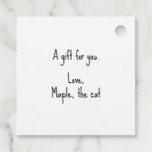 不機嫌な猫の誕生日パーティーメッセージカード フェイバータグ (裏面)