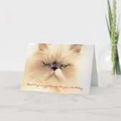 不機嫌な猫の誕生日 カード (正面)