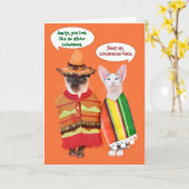 不機嫌な猫のCinco deメーヨー カード (黄色い花)