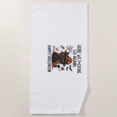 不機嫌な猫ハロウィンクラシックのTシャツ ビーチタオル (正面)