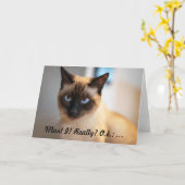 不機嫌な猫好きの誕生日カード カード (黄色い花)