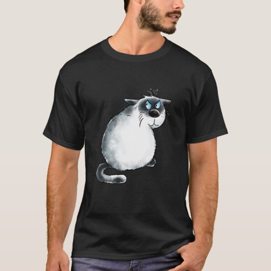 不機嫌な猫用シャム猫 Tシャツ (正面)