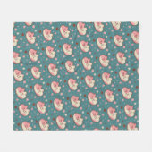 不機嫌な猫画素アートパターンデザインベビーブランケット フリースブランケット (正面(横))