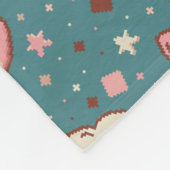 不機嫌な猫画素アートパターンデザインベビーブランケット フリースブランケット (角)