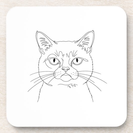 不機嫌な猫 コースター (正面)