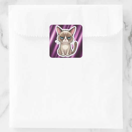 不機嫌な猫 スクエアシール (バッグ)