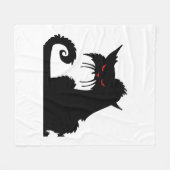 不機嫌な猫 フリースブランケット (正面(横))