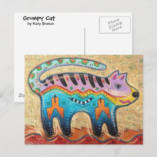 不機嫌な猫 ポストカード (正面/裏面)