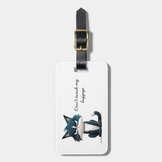 不機嫌な猫 ラゲッジタグ (正面縦)