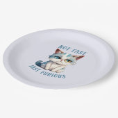 不機嫌な猫 – 速くではなく、怒り狂った ペーパープレート (アングル)