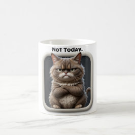 不機嫌な猫「Not Today」おもしろい猫怒のデザイン コーヒーマグカップ