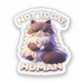 不機嫌な猫「Not Today, Human」ビニールシール シール (正面)