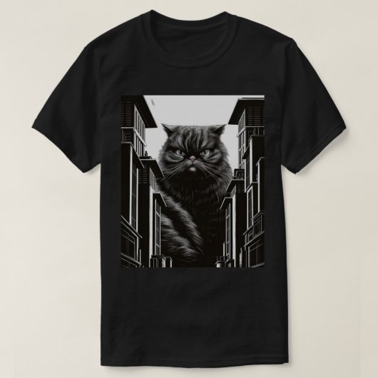不機嫌な猫 Tシャツ (デザイン正面)