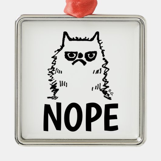 不機嫌な猫NOPE CHISTMASオーナメント メタルオーナメント (正面)