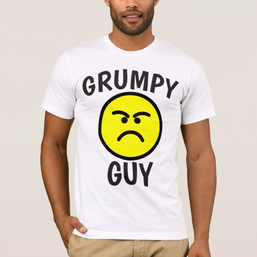 不機嫌な男の男性のTシャツ Tシャツ (正面)