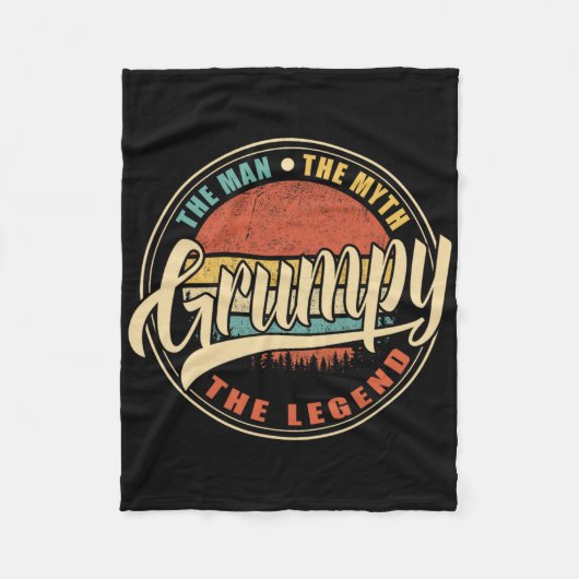 不機嫌な男の神話の伝説のヴィンテージレトロF フリースブランケット (正面)