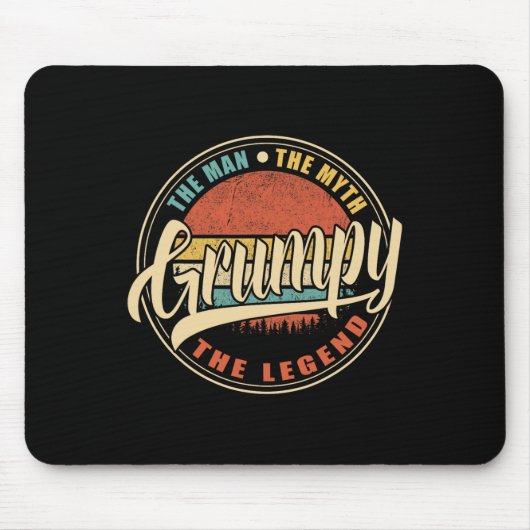 不機嫌な男の神話の伝説のヴィンテージレトロF マウスパッド (正面)