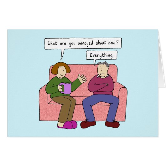 不機嫌な男性の漫画のユーモア (正面横)