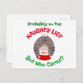 不機嫌な皮肉なクリスマス猫おそらくnau ポストカード (正面/裏面)