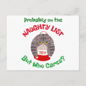 不機嫌な皮肉なクリスマス猫おそらくnau ポストカード (正面)