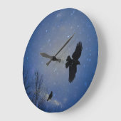 不機嫌な空を飛ぶ ラージ壁時計 (傾斜)