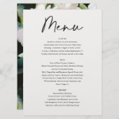 不機嫌な素朴なロマンチックな牡丹フローラ植物学 メニュー (正面/裏面)