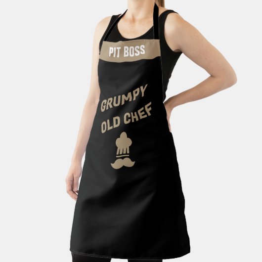 不機嫌な老シェフユーモアカスタムパーソナライズされた エプロン (インサイチュ)