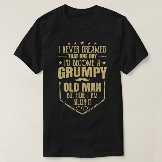 不機嫌な老人の父の日ギフトパパ男性へー妻 Tシャツ (デザイン正面)