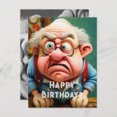 不機嫌な老人の誕生日への疑問 ポストカード (正面/裏面)