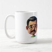 不機嫌な老人トーク魚釣り コーヒーマグカップ (左)