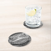 不機嫌な若者 ラウンドペーパーコースター (インサイチュ)