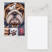 不機嫌な英語ブルドッグのフード付保持 名刺 (正面/裏面)