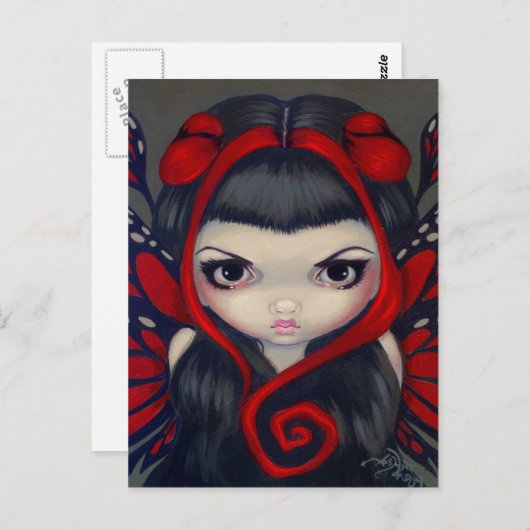 『不機嫌な赤い妖精』はがき ポストカード (正面/裏面)