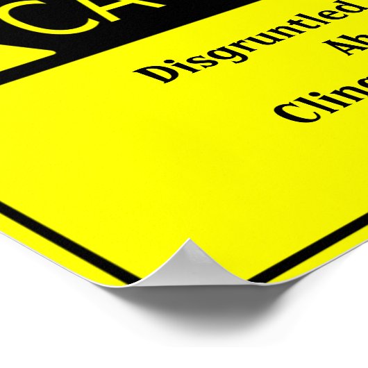 不機嫌な退役軍人警戒標識 ポスター (角)