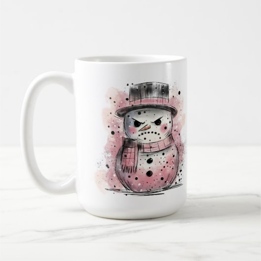 不機嫌な雪だるま コーヒーマグカップ (左)