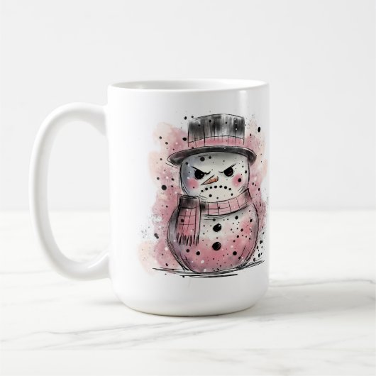不機嫌な雪だるま コーヒーマグカップ (左)