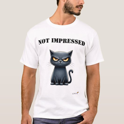不機嫌な面白い猫のTシャツ Tシャツ (正面)