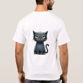 不機嫌な面白い猫のTシャツ Tシャツ (裏面)