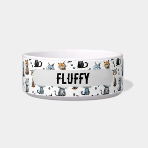 不機嫌な顔の猫の手のプリントのパターン名 ボウル