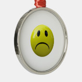不機嫌な顔の絵文字 メタルオーナメント (右)