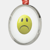 不機嫌な顔の絵文字 メタルオーナメント (左)