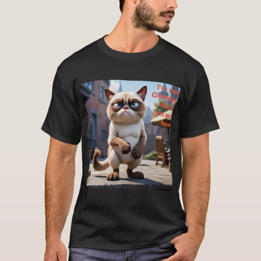 不機嫌な顔 Tシャツ (正面)