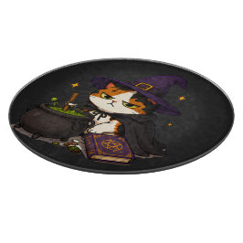 不機嫌な魔女猫のハロウィン カッティングボード