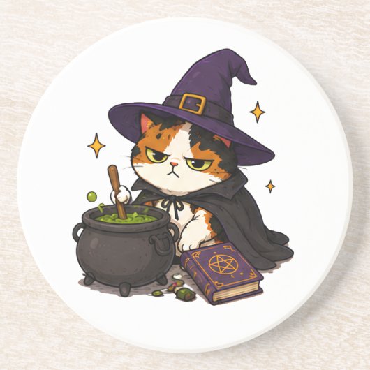 不機嫌な魔女猫のハロウィン コースター (正面)