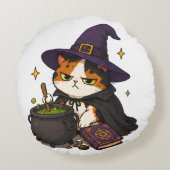 不機嫌な魔女猫のハロウィン ラウンドクッション (裏面)